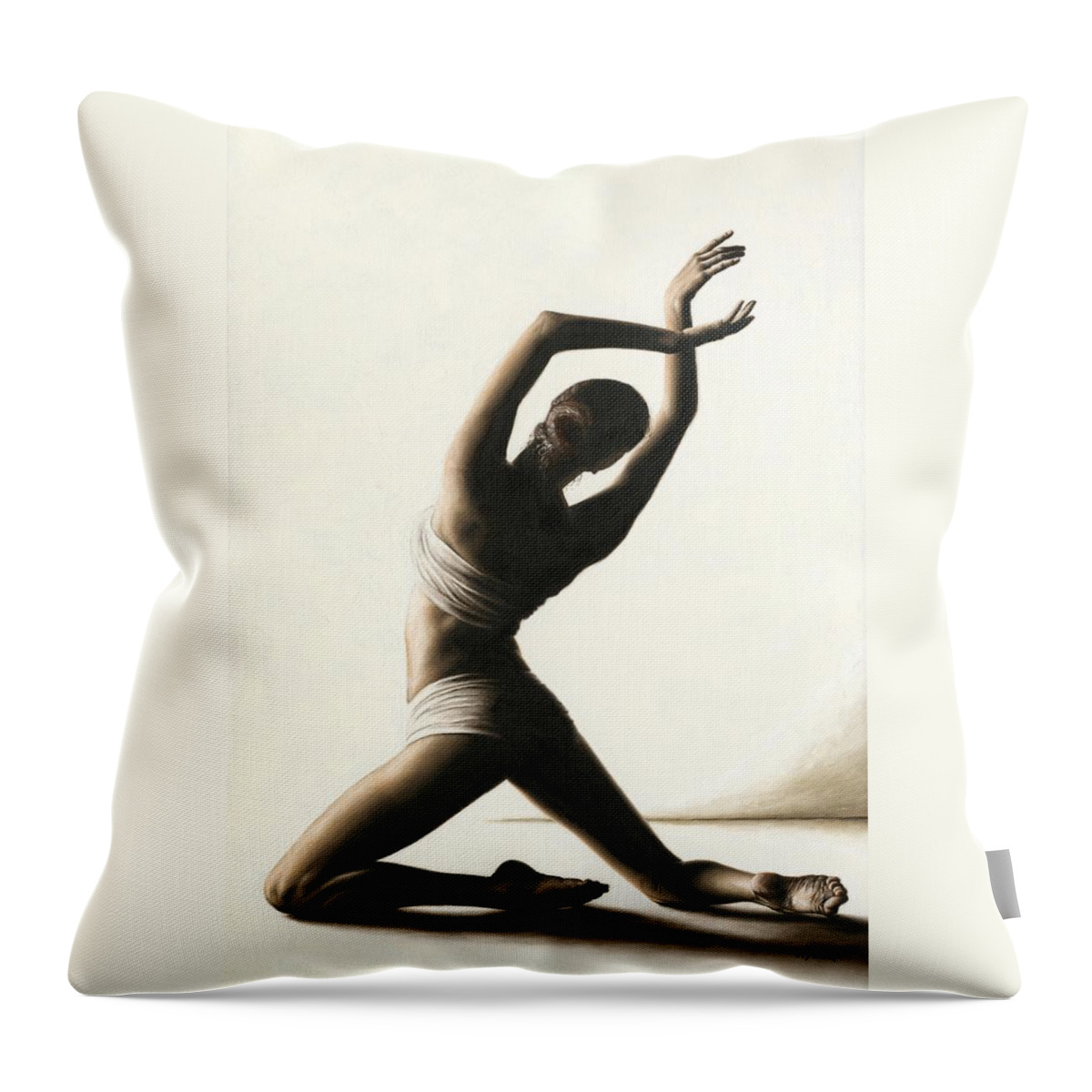 Dancer Throw Pillow featuring the painting Devotion to Dance by Richard Young
