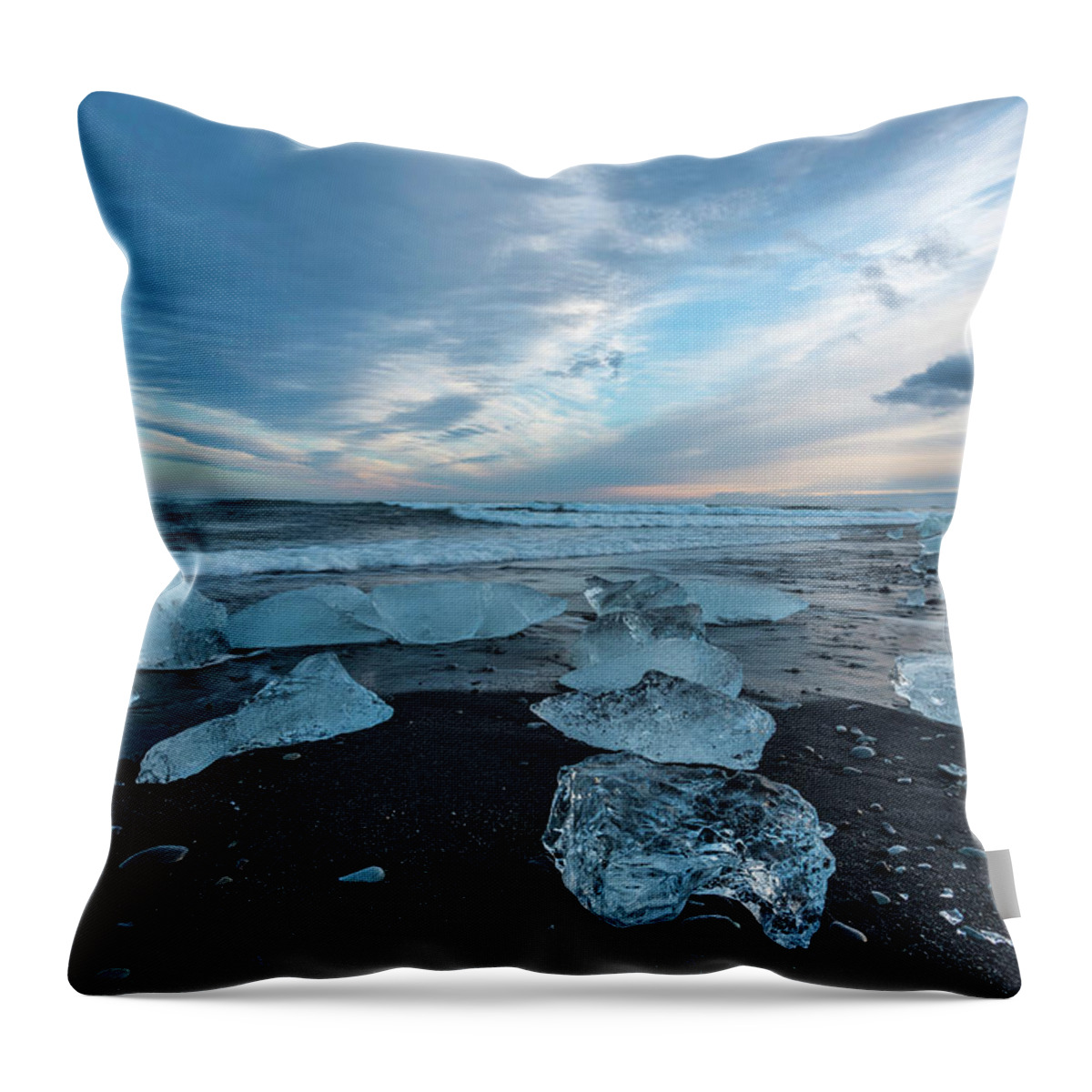 Landscape Throw Pillow featuring the photograph Diamond Beach Sunset by Scott Cunningham