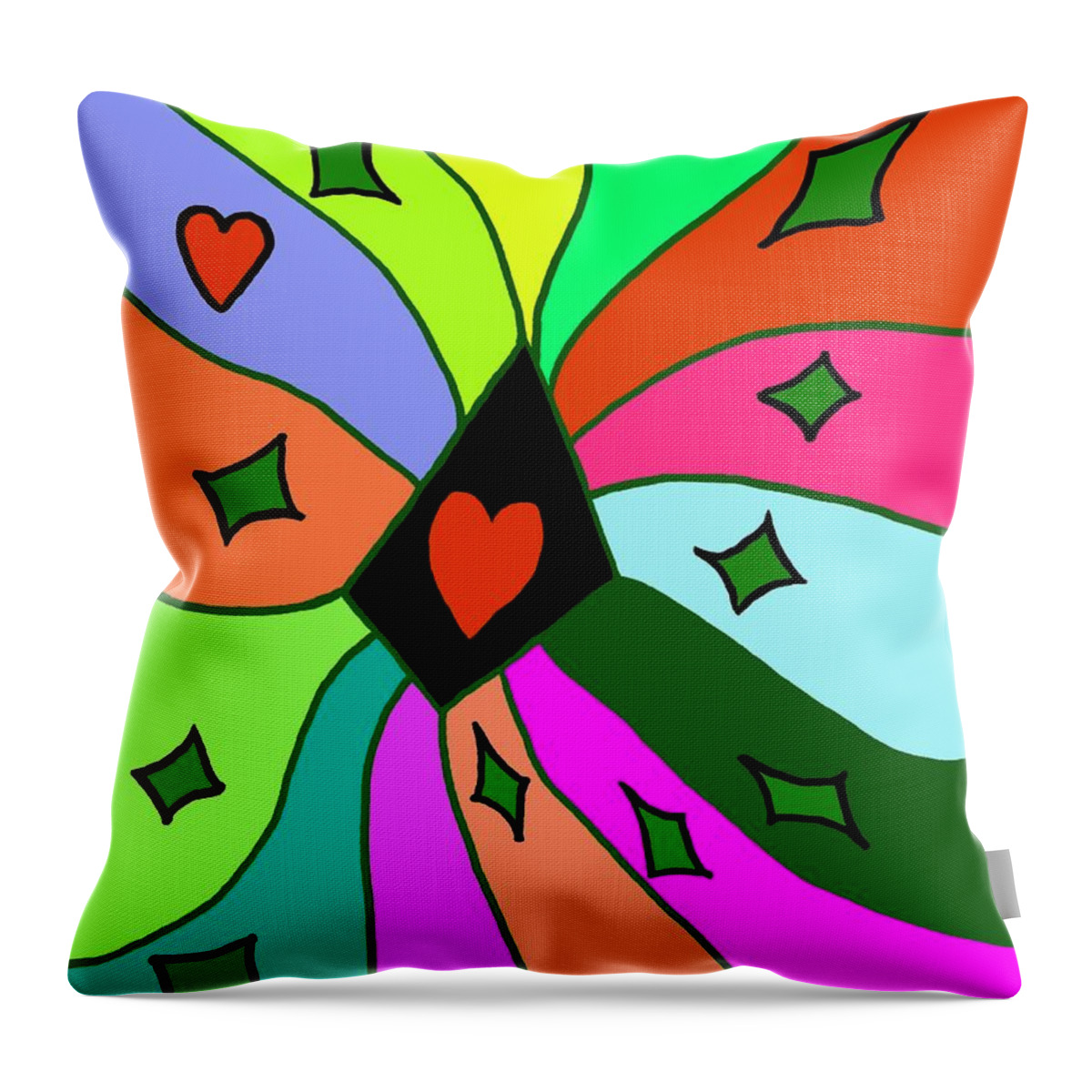 Hearts Throw Pillow featuring the digital art Diamond Dimensional by Laura Smith