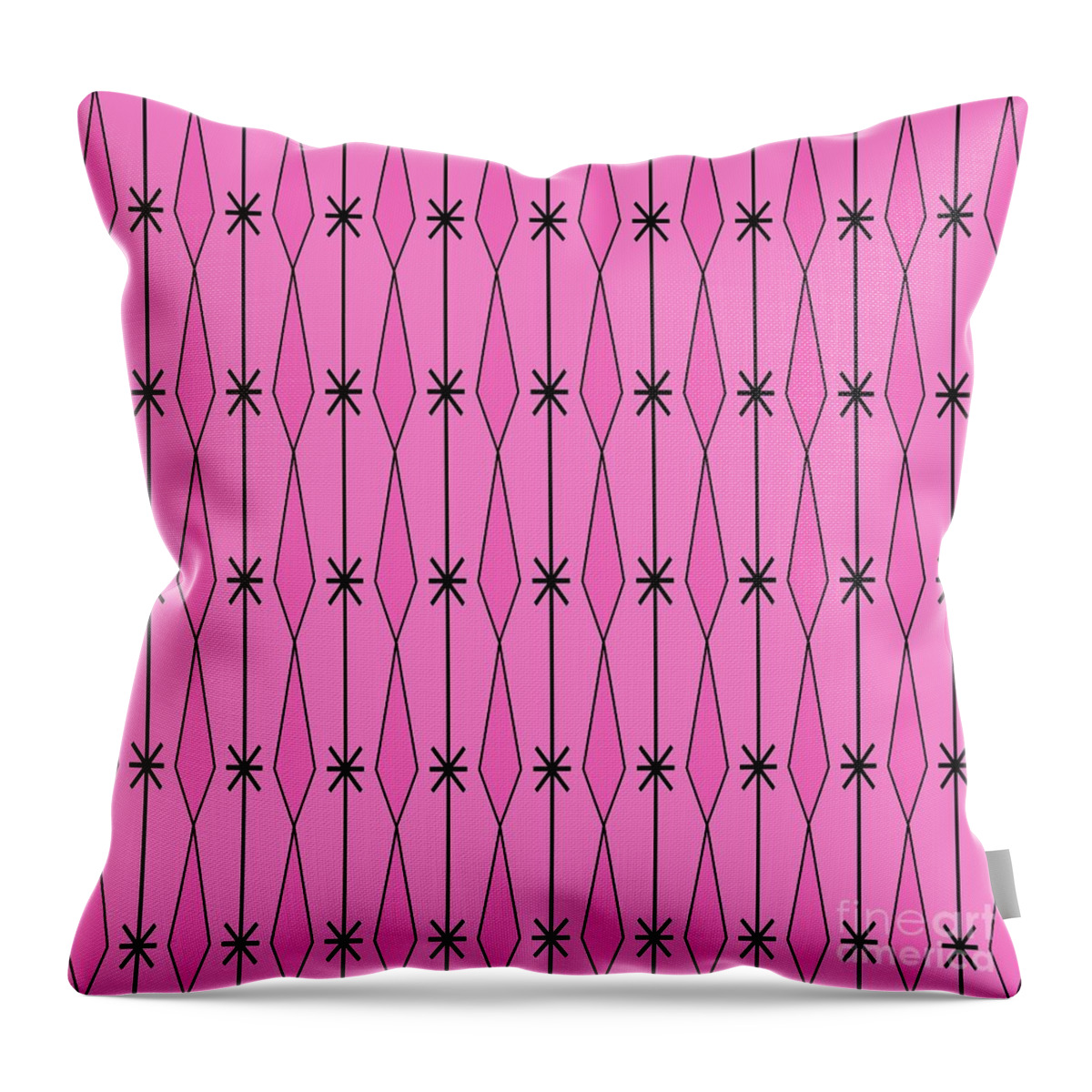 Mid Century Modern Throw Pillow featuring the digital art Diamonds in Pink by Donna Mibus