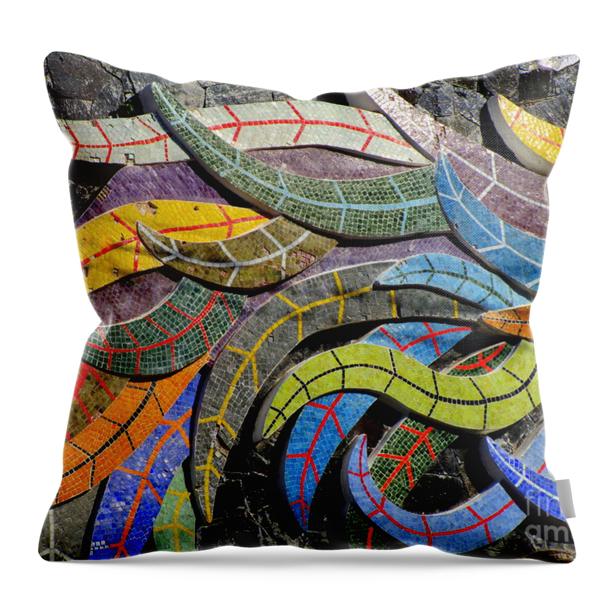 Diego Rivera Throw Pillow featuring the photograph Diego Rivera Mural 6 by Randall Weidner