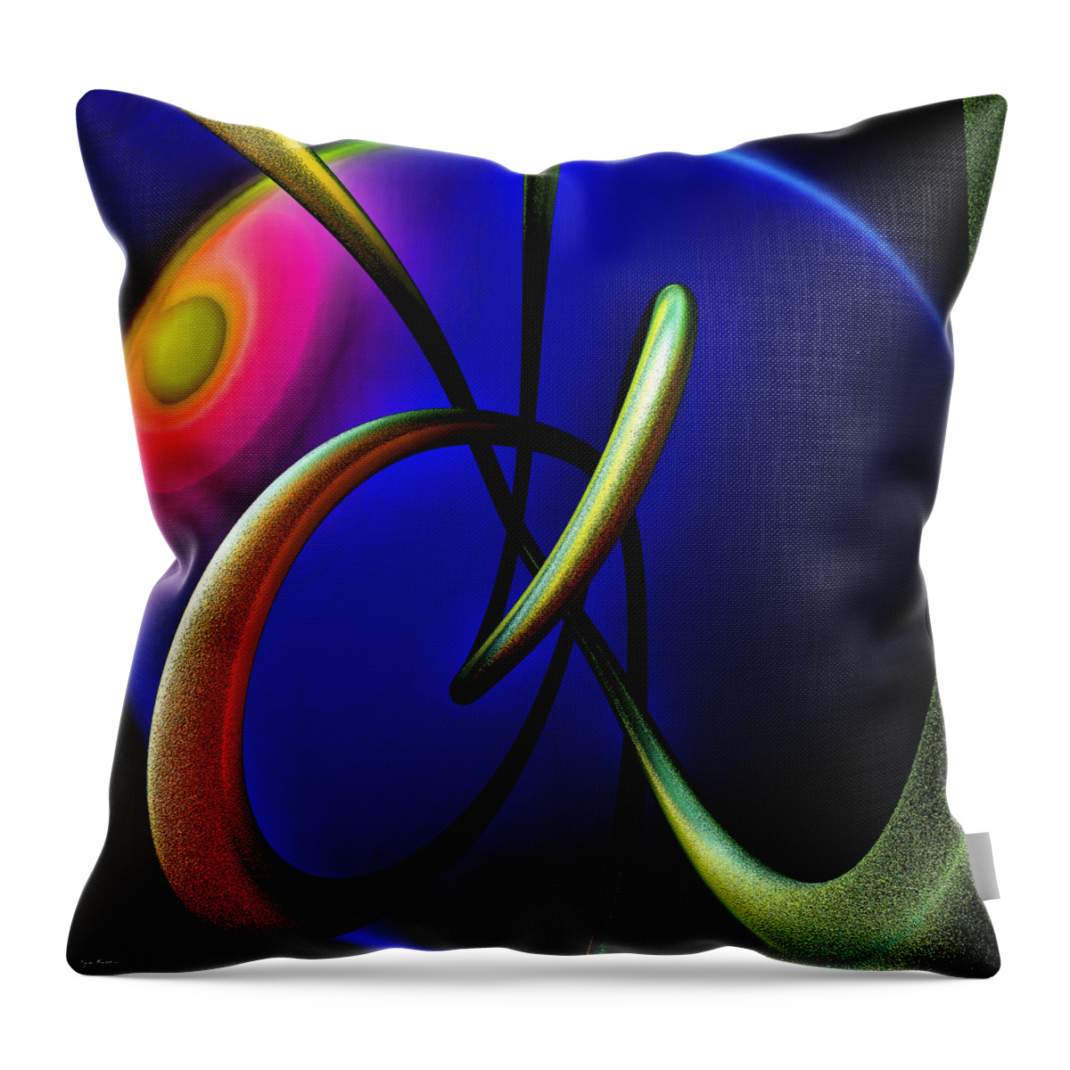 Abstract Throw Pillow featuring the digital art Digital Voyage by Tyler Robbins