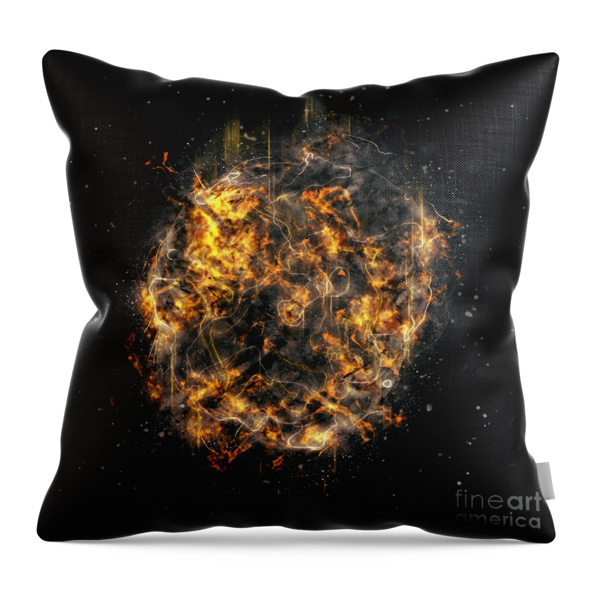 Genesis Throw Pillow featuring the digital art Digitally created Exploding supernova star by Ilan Rosen
