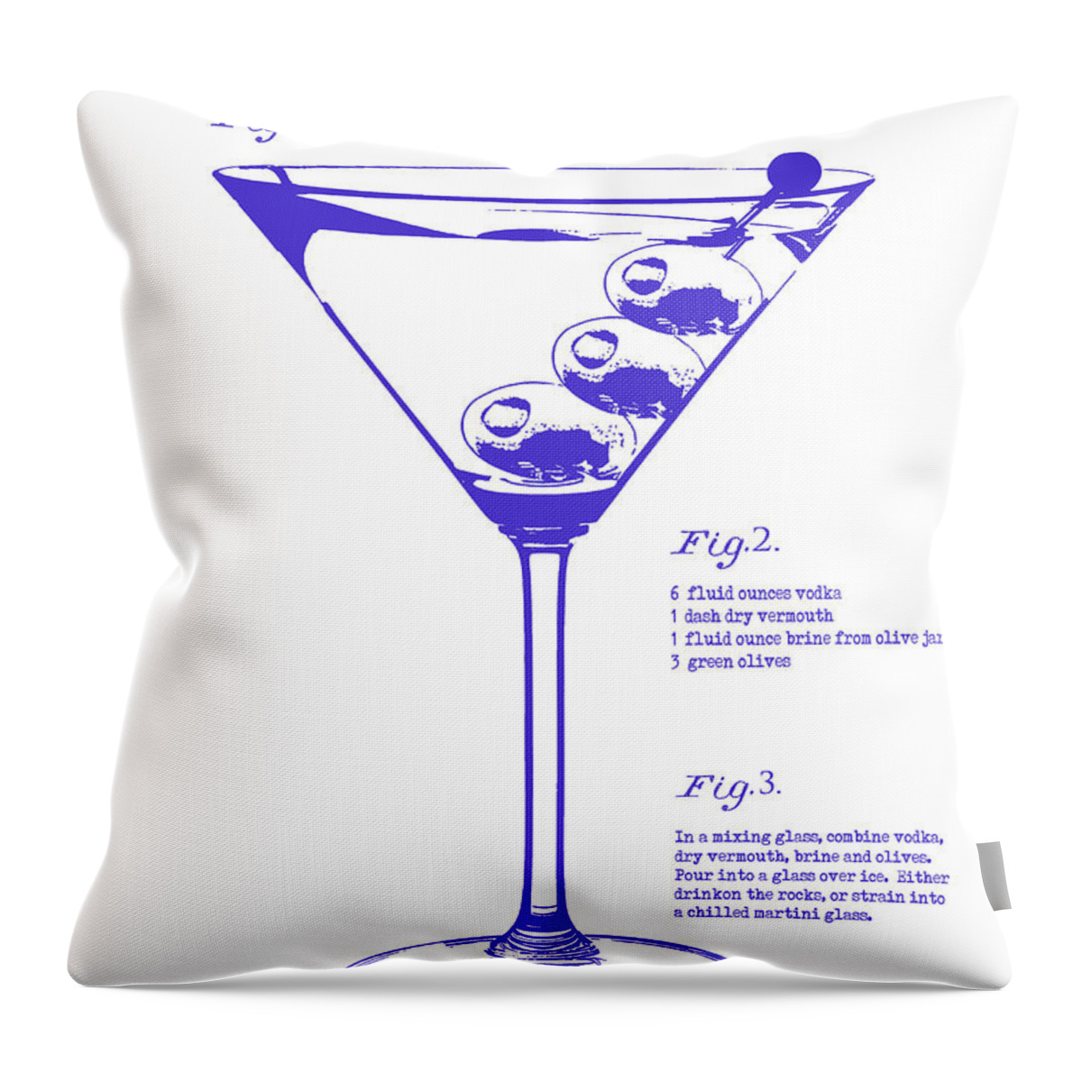 Martini Throw Pillow featuring the photograph Dirty Martini Blueprint by Jon Neidert