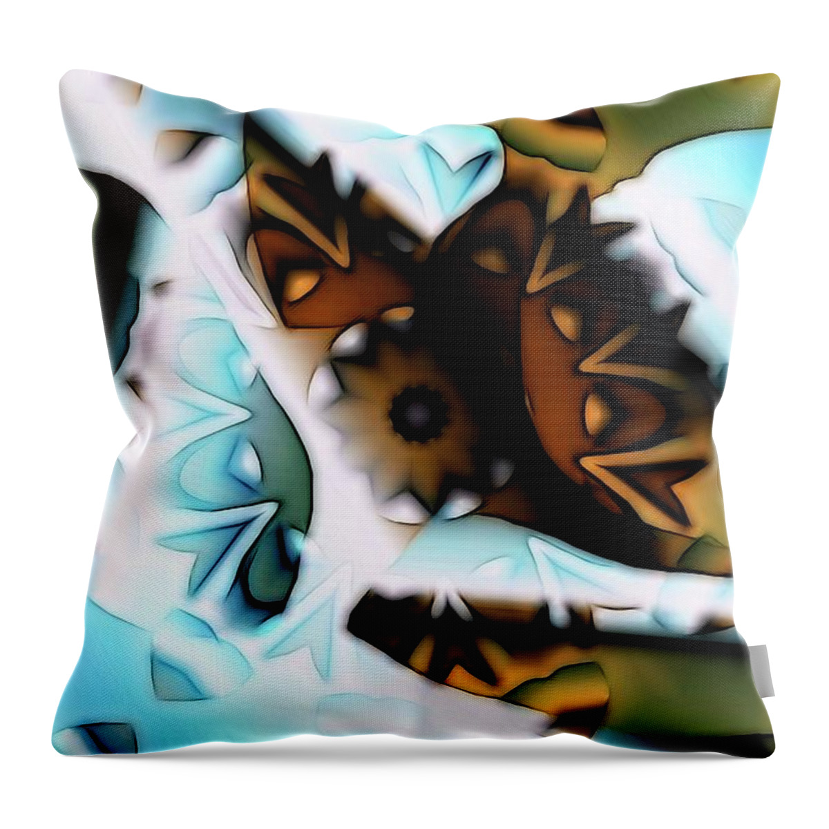 Abstract Throw Pillow featuring the digital art Discontinuous Permafrost by Ron Bissett