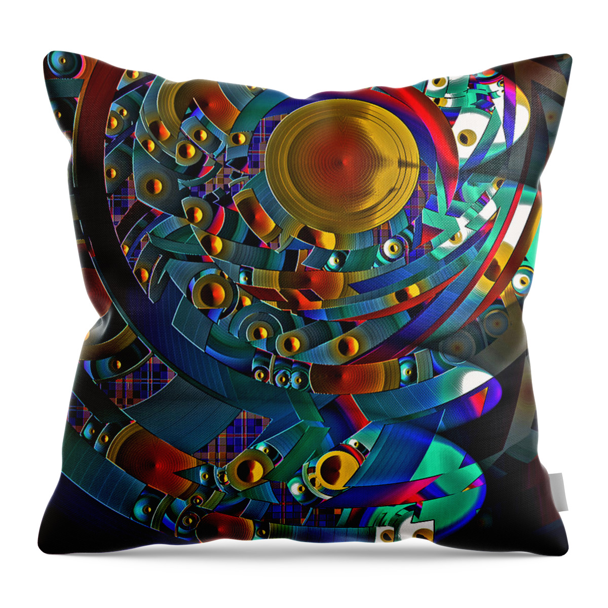 Geometric Throw Pillow featuring the photograph Discopolis V2 by Lynda Lehmann