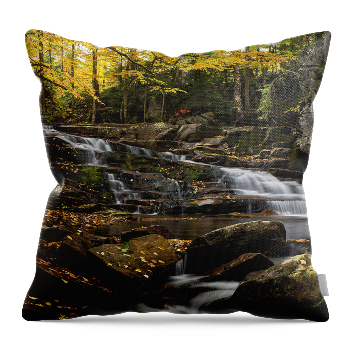 Discovery Throw Pillow featuring the photograph Discovery Falls Autumn by White Mountain Images
