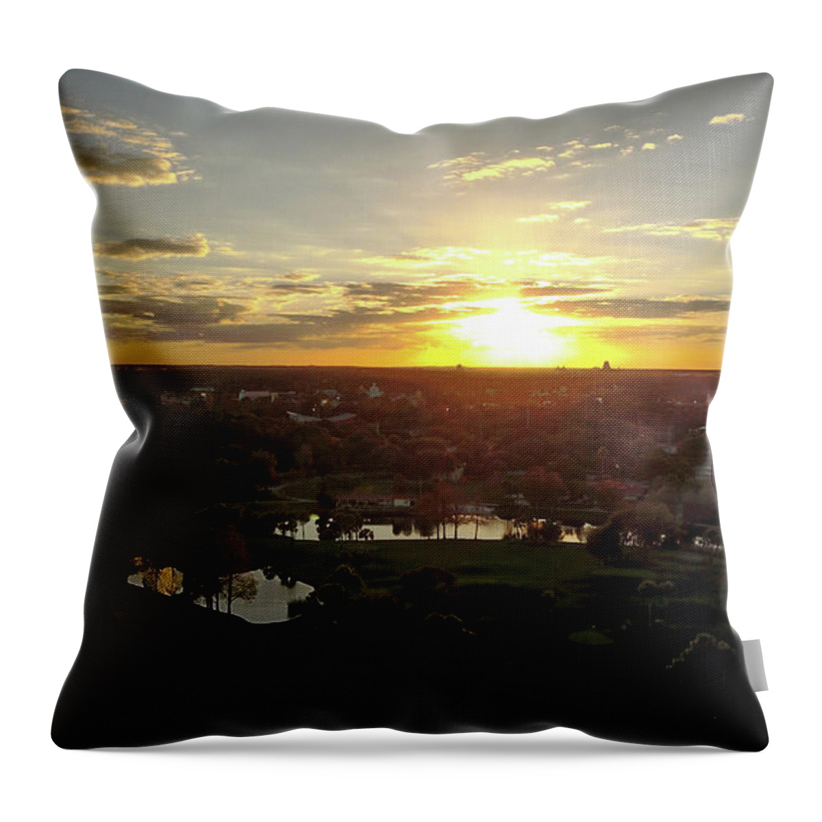 Disney Throw Pillow featuring the photograph Disney Sunset by Michael Albright