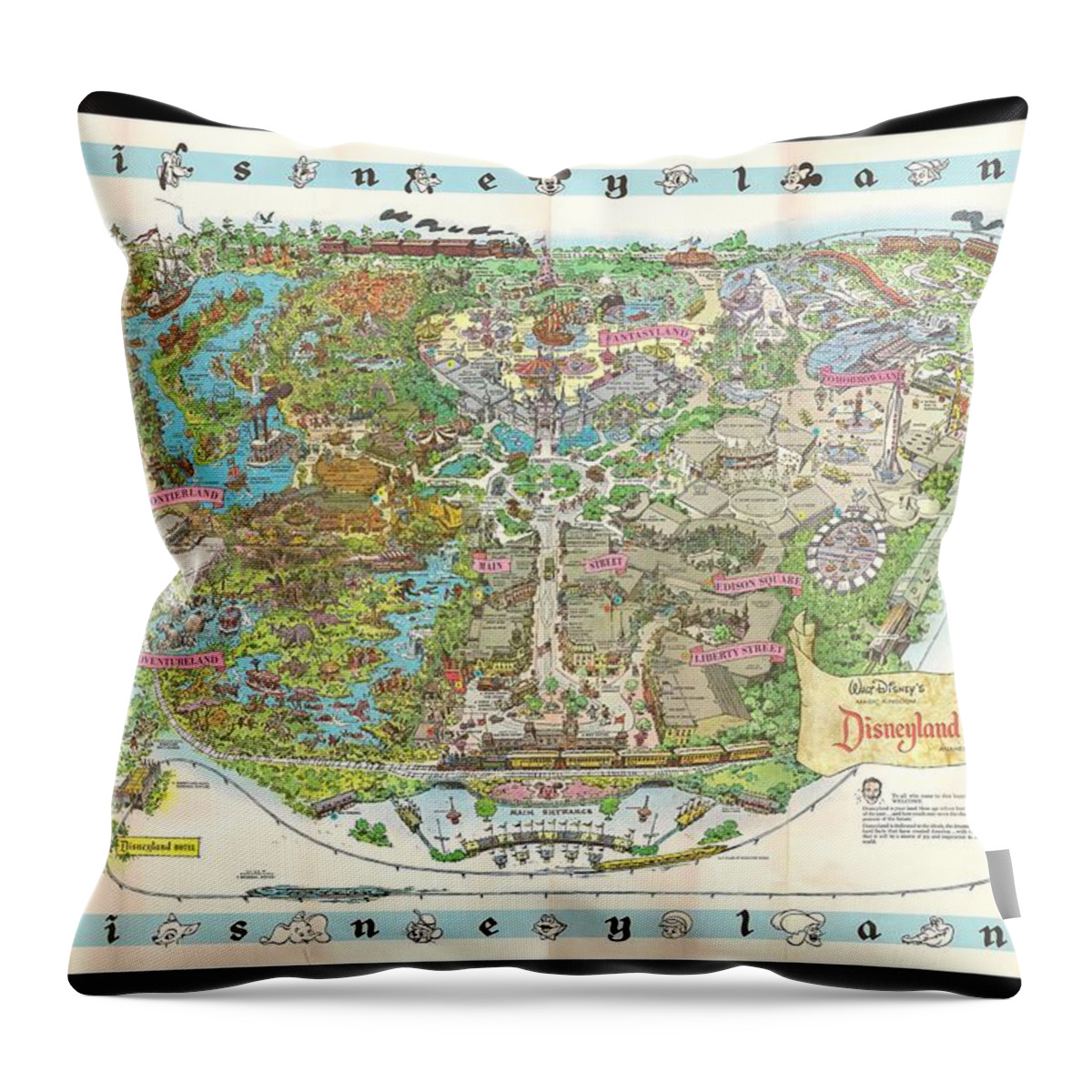 1962 Throw Pillow featuring the photograph Disneyland of Old by Tommy Anderson