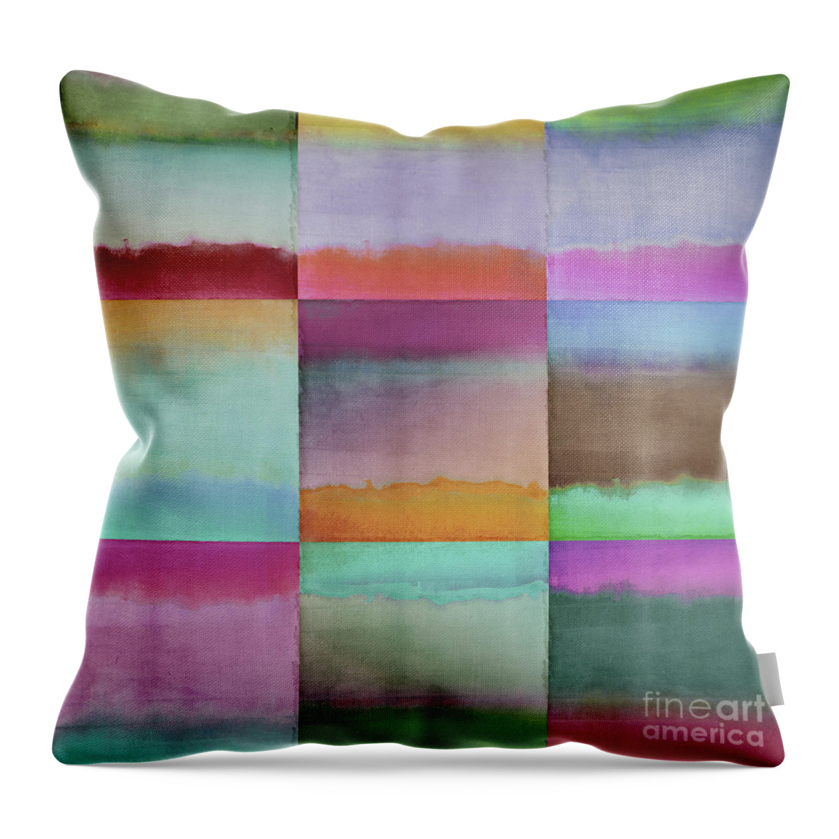 Gradients Throw Pillow featuring the painting Distant Shores by Mindy Sommers