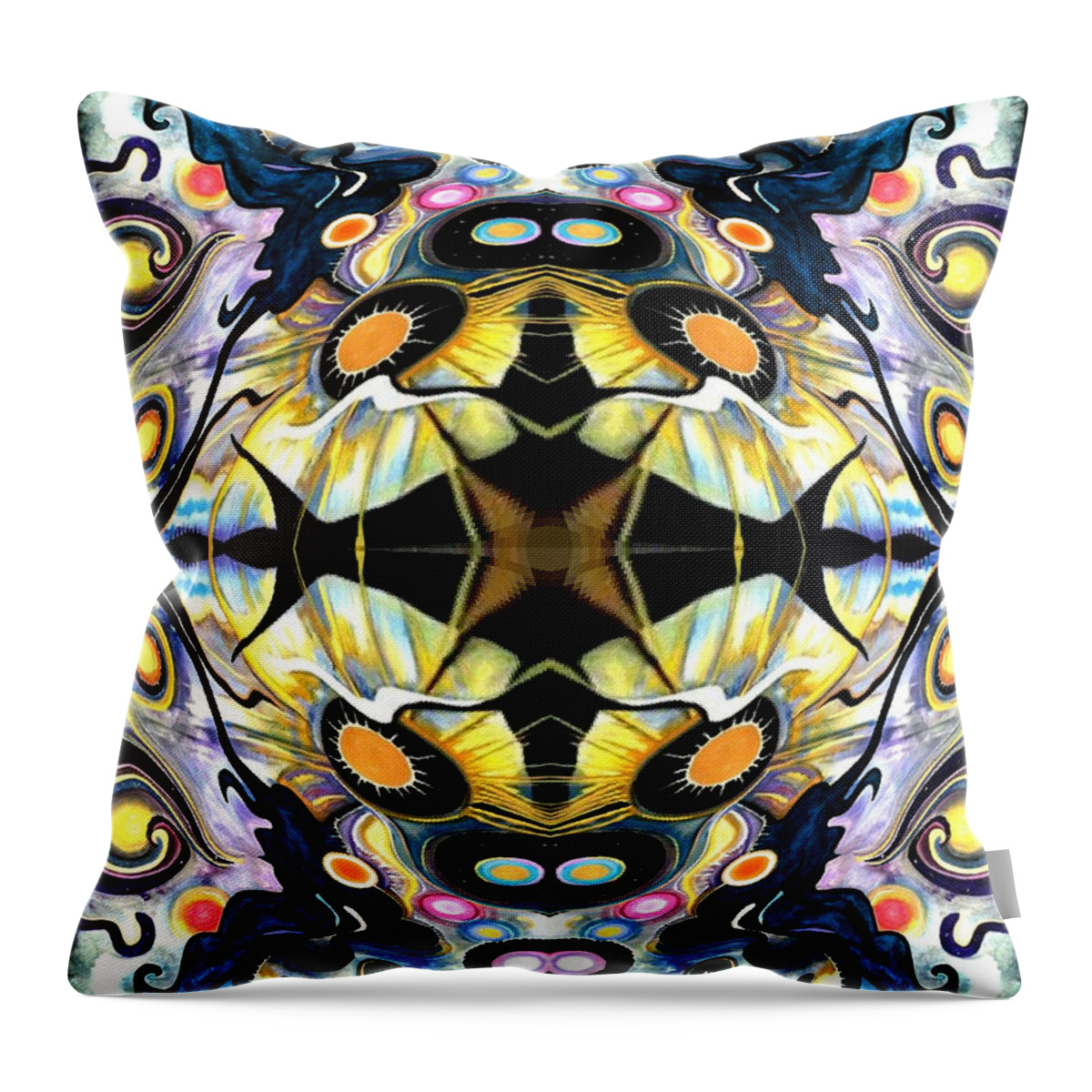  Throw Pillow featuring the mixed media Distorted Serenity by Tracy McDurmon