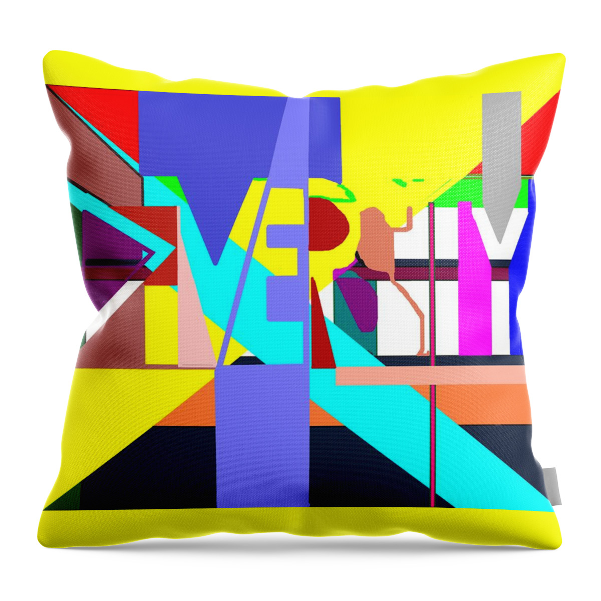 Diversity Throw Pillow featuring the digital art Diversity Enmeshed by Pharris Art