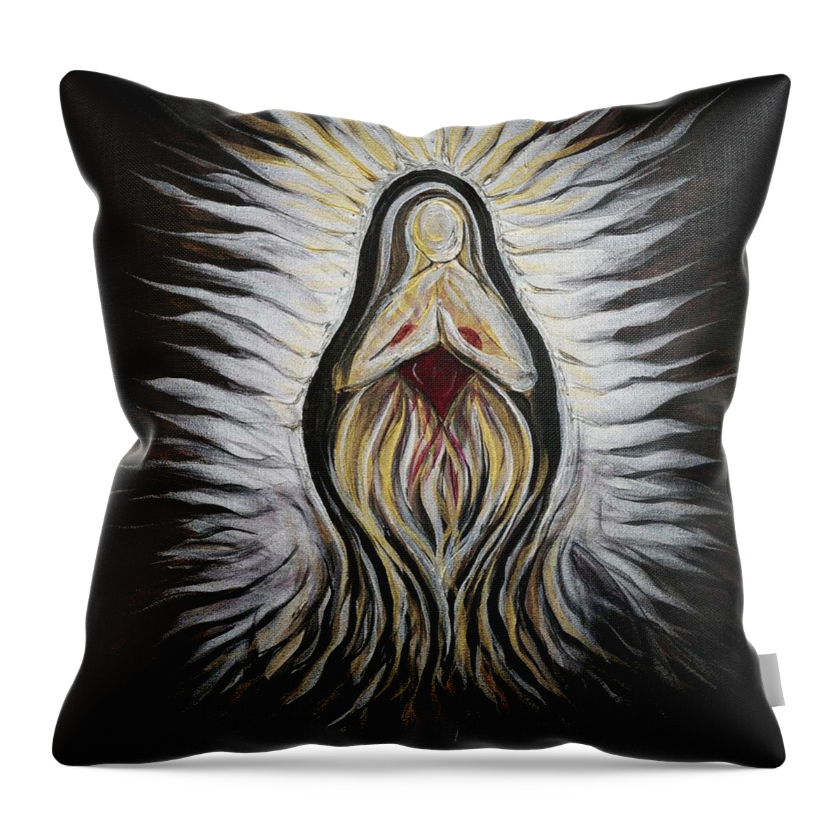 Divine Throw Pillow featuring the painting Divine Mother Milagro by Michelle Pier