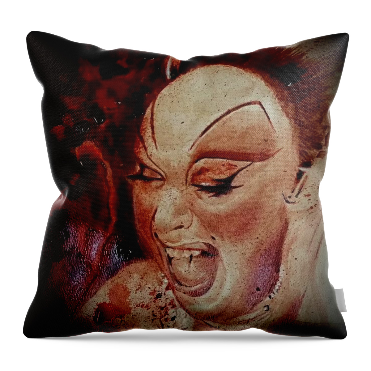 Divine Throw Pillow featuring the painting Divine by Ryan Almighty