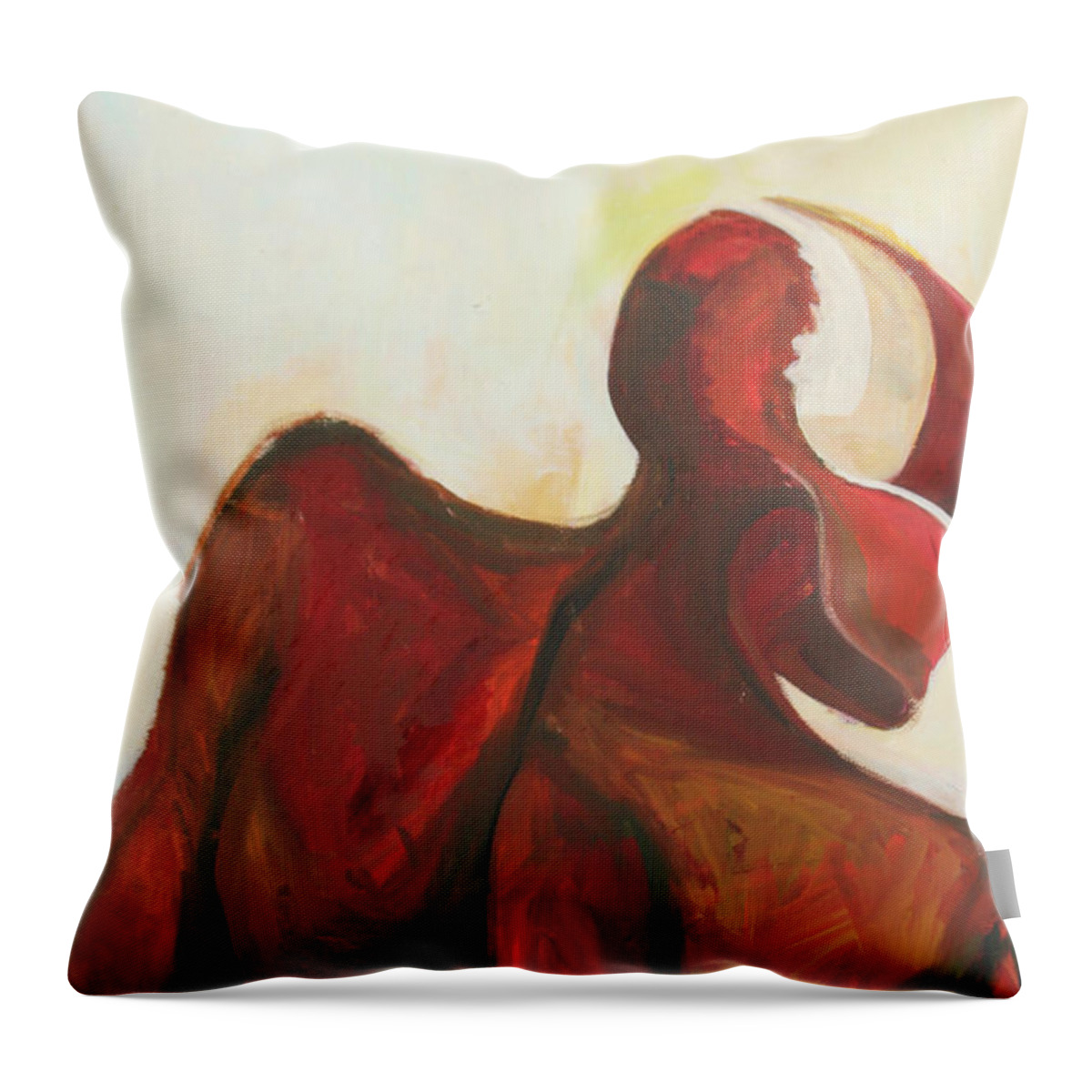 Oil Painting Throw Pillow featuring the painting Division by Daun Soden-Greene