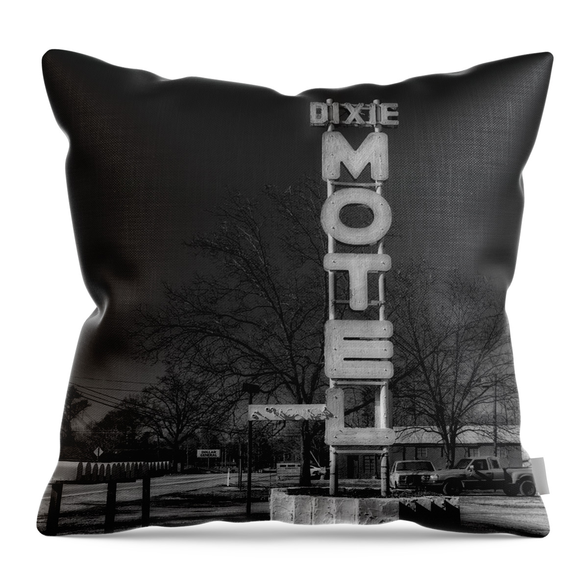 Georgia Throw Pillow featuring the photograph Dixie Motel by Lenore Locken