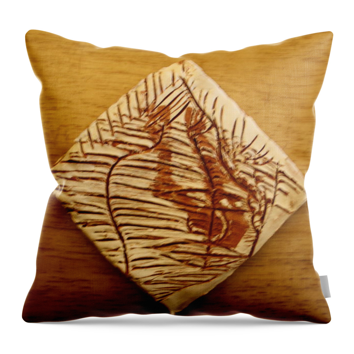 Jesus Throw Pillow featuring the ceramic art Dizzy - tile by Gloria Ssali