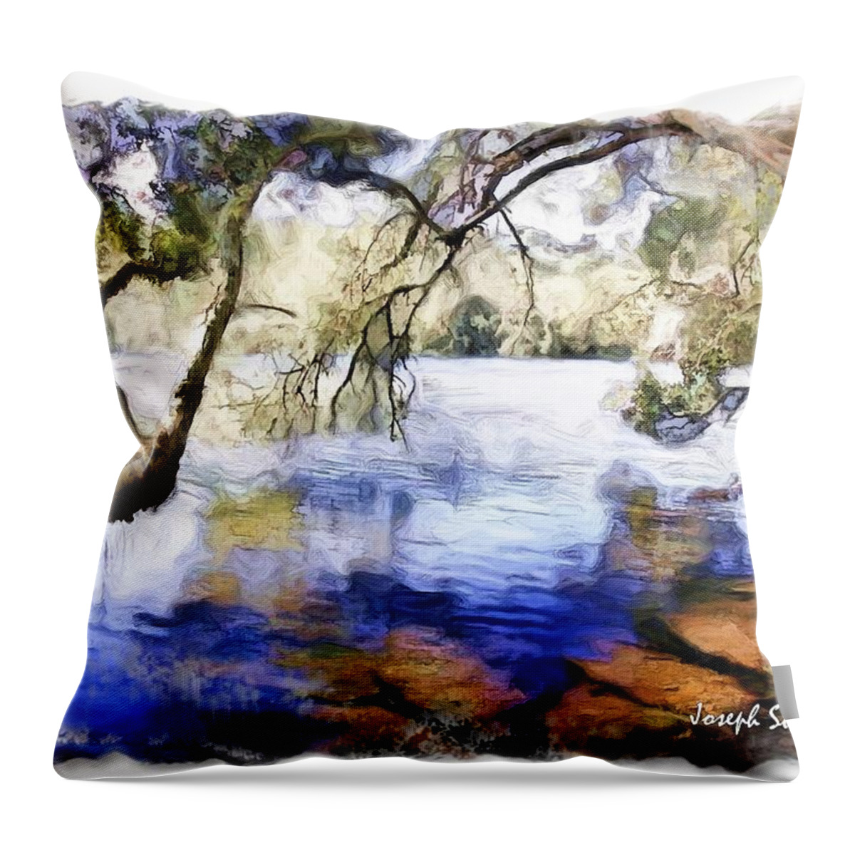 Trees Throw Pillow featuring the photograph DO-00282 Cockrone Trees by Digital Oil