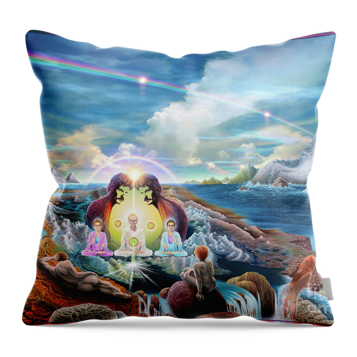 Surreal Art Throw Pillow featuring the mixed media Do You Have a Vision by Leonard Rubins
