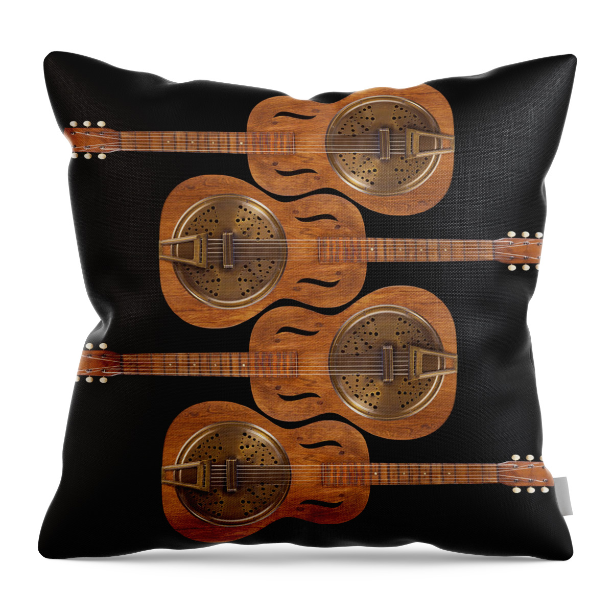 Guitar Throw Pillow featuring the photograph Dobro 5 by Mike McGlothlen