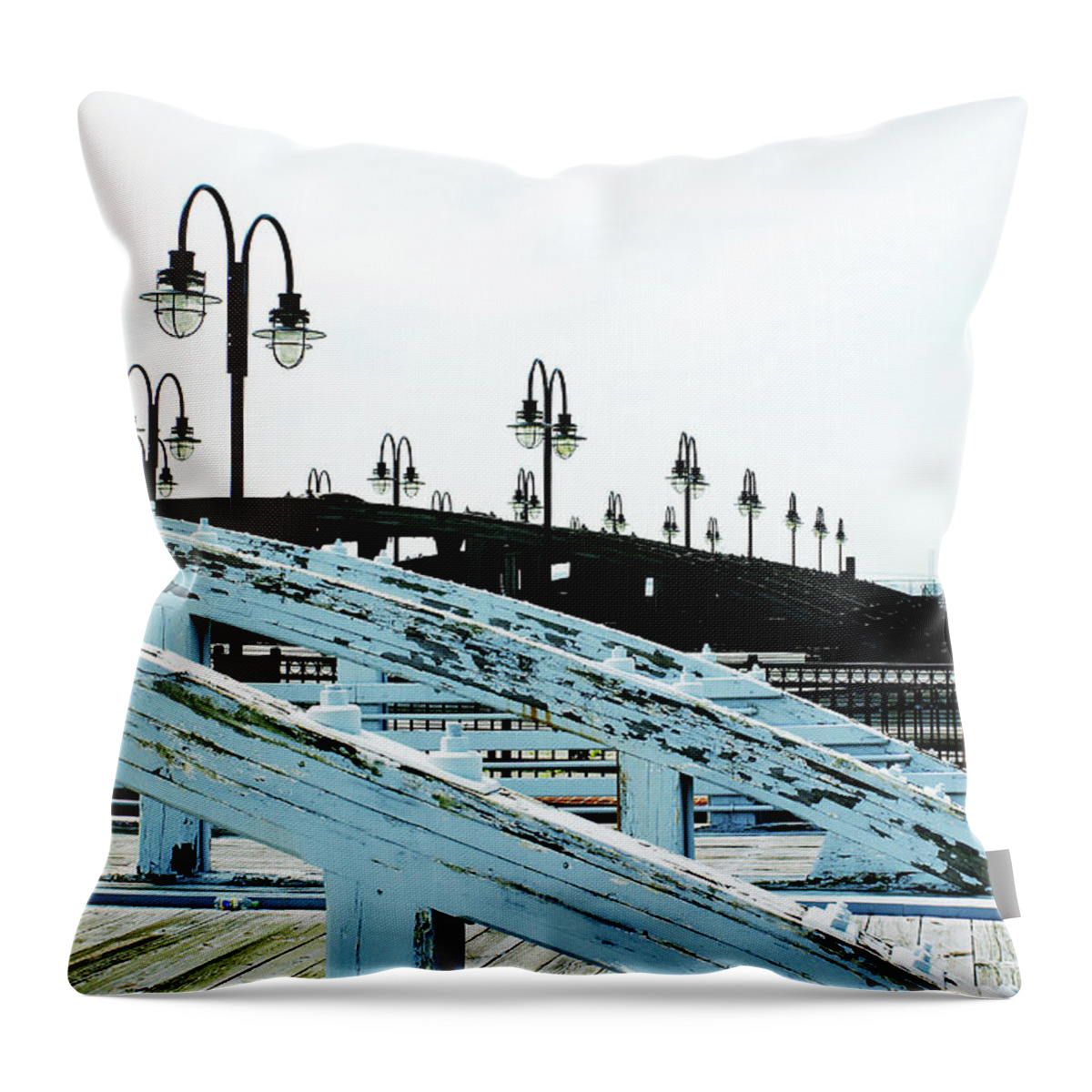 Dock Throw Pillow featuring the photograph Dock #1873 by Raymond Magnani