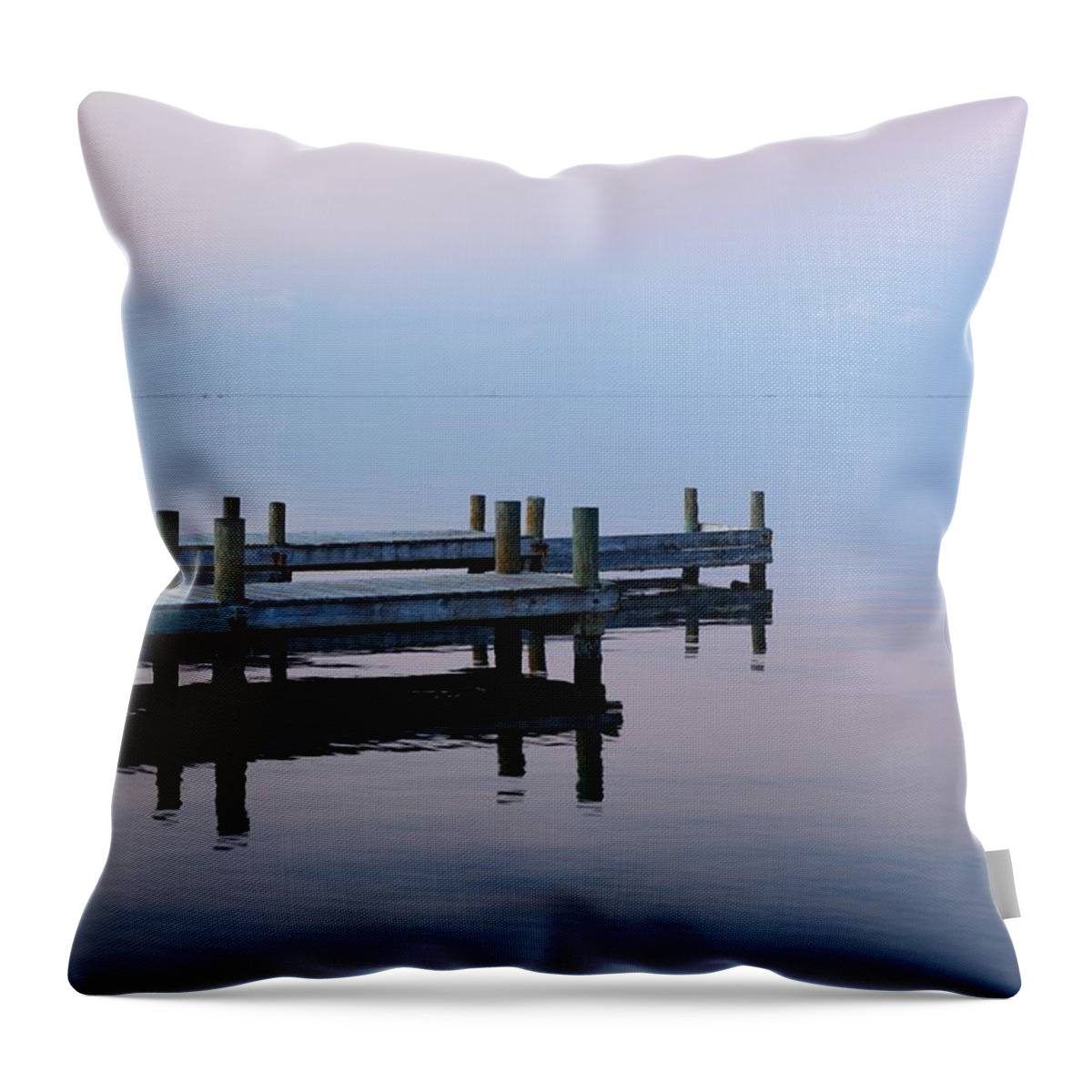 Dock Throw Pillow featuring the photograph Dock on the Indian River by Bradford Martin