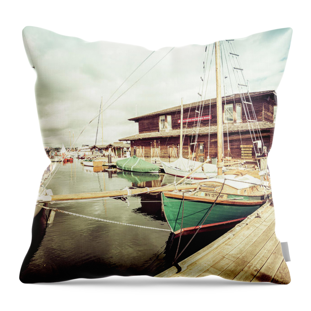 Boat Throw Pillow featuring the photograph Dockside by Rebekah Zivicki