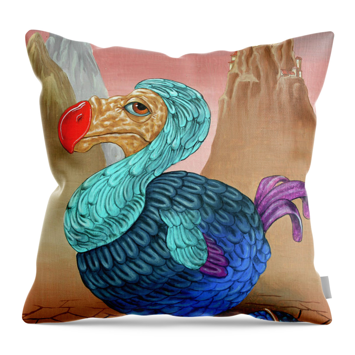 Dodo Throw Pillow featuring the painting Dodo by Victor Molev