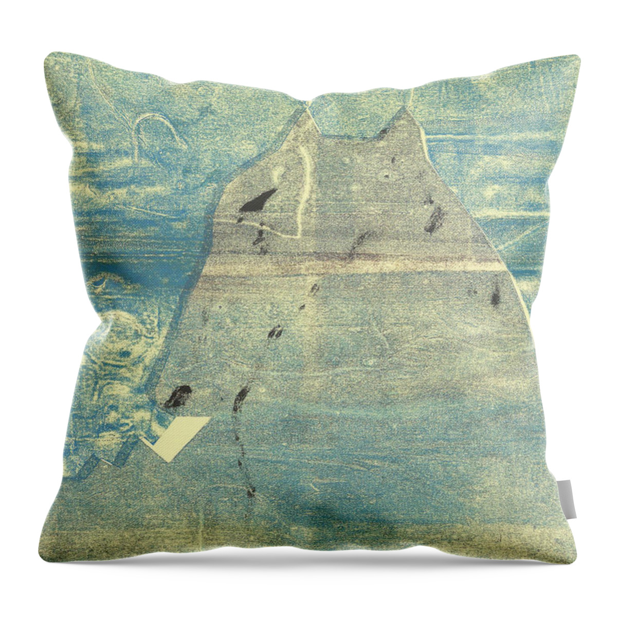 Dog Throw Pillow featuring the relief Dog at the beach 8 by Edgeworth Johnstone