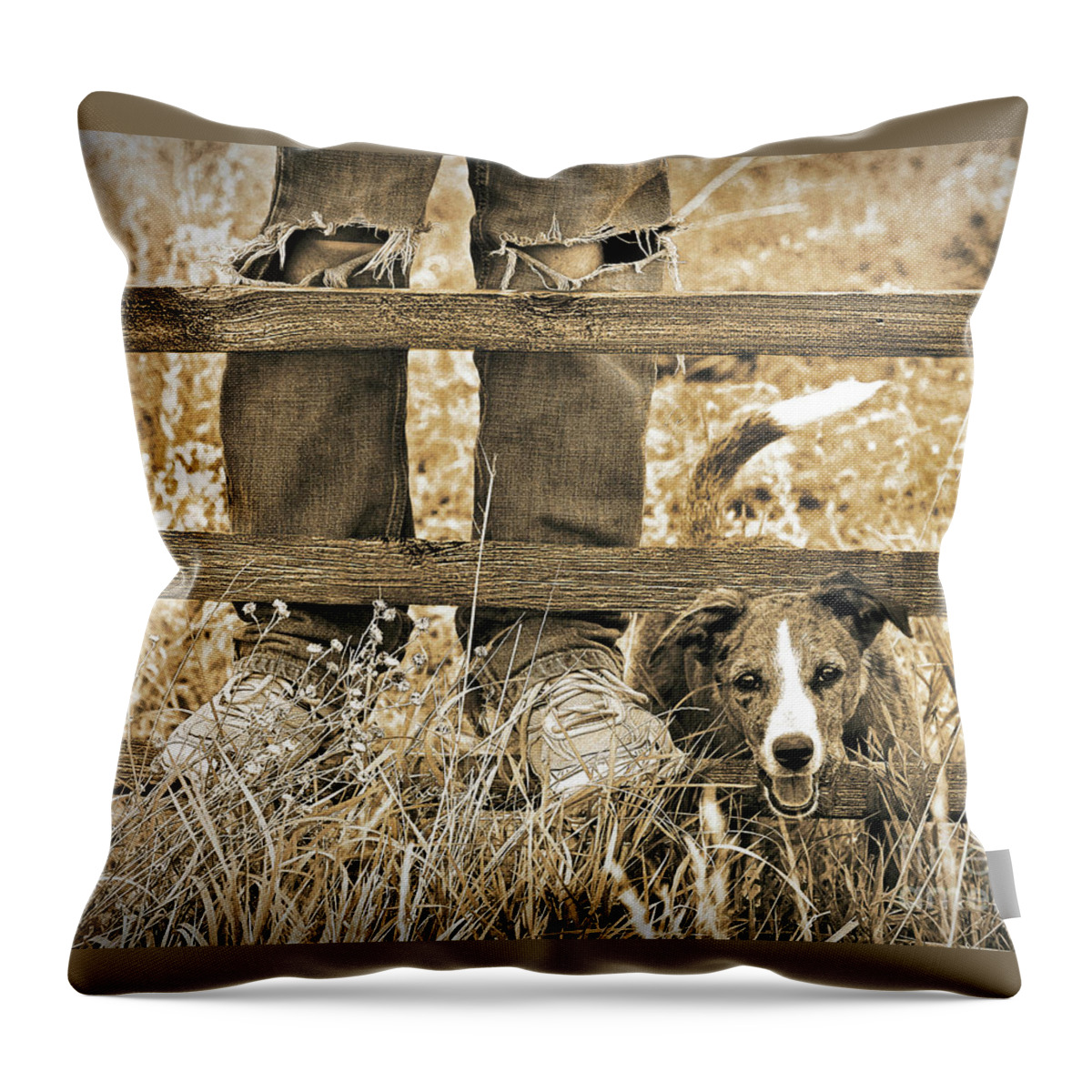 Dog Throw Pillow featuring the photograph Dog's Best Friend by Don Schimmel
