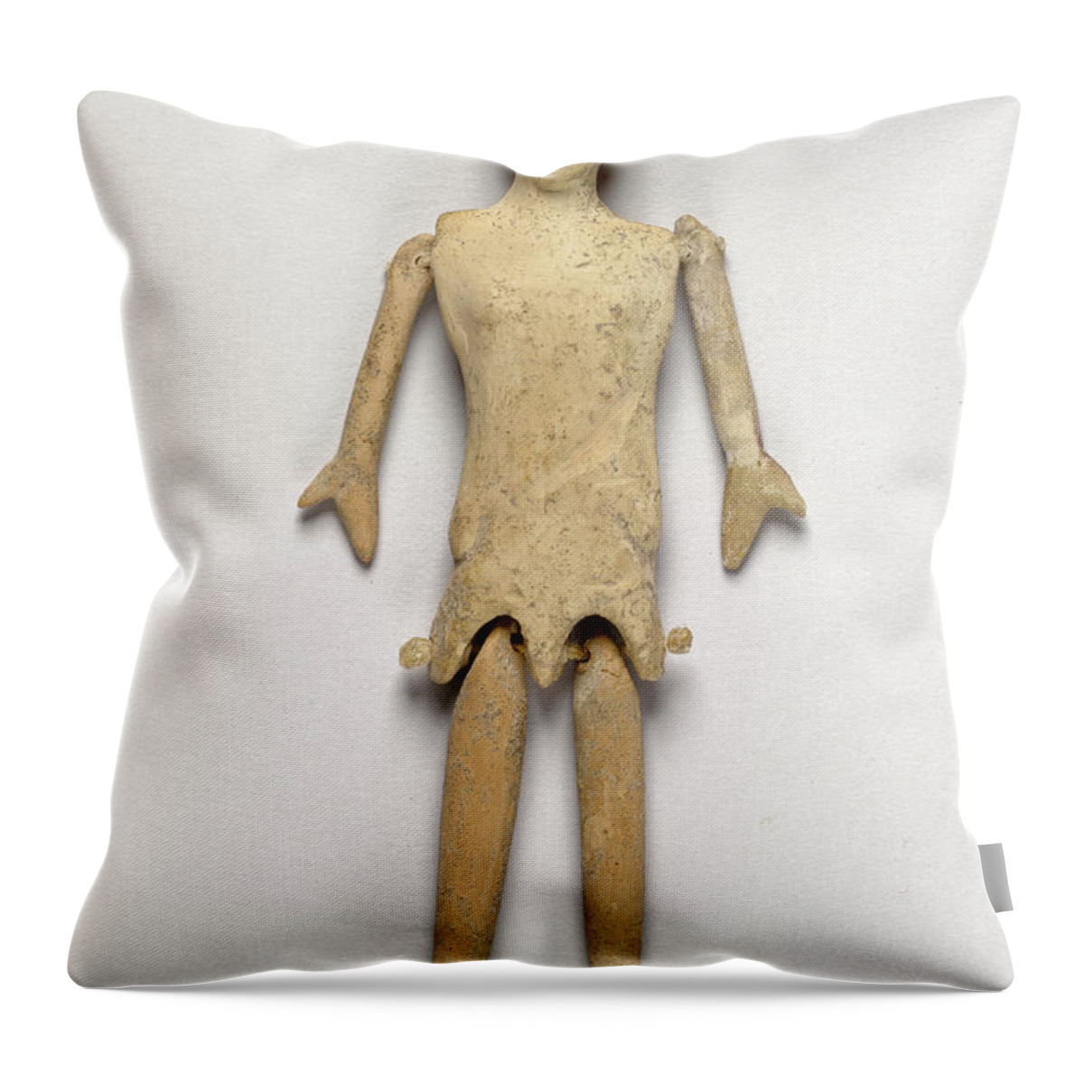 History Throw Pillow featuring the photograph Doll, 5th Century Bc by Getty Research Institute
