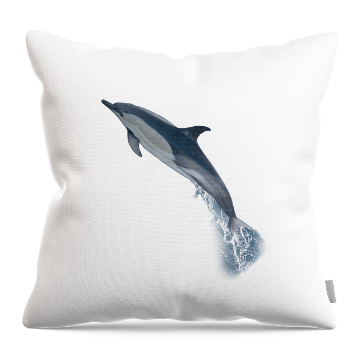Dolphin Throw Pillow featuring the photograph Dolphin leaping T-shirt by Tony Mills