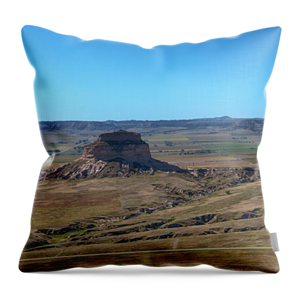 Scotts Bluff Throw Pillow featuring the photograph Dome Rock Panorama by Susan Rissi Tregoning