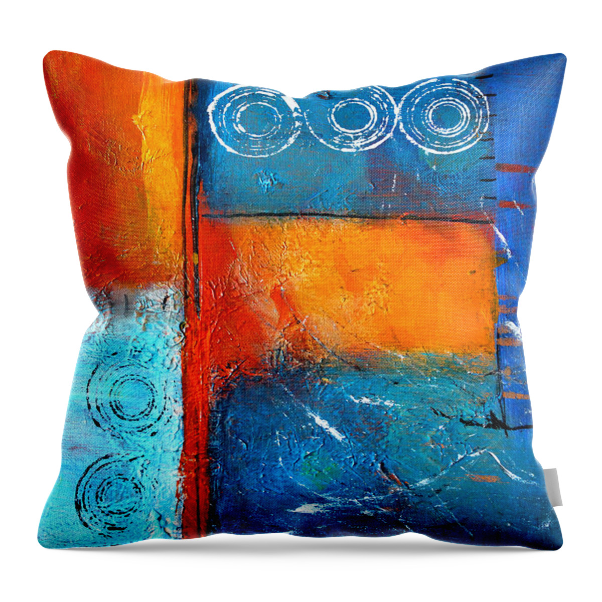 Large Abstract Painting Throw Pillow featuring the painting Domino by Nancy Merkle
