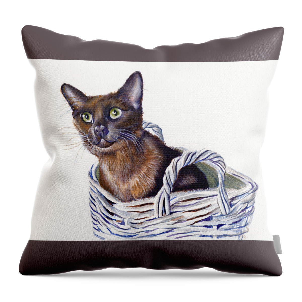 Cats Throw Pillow featuring the painting Don't forget ME by Debra Hall