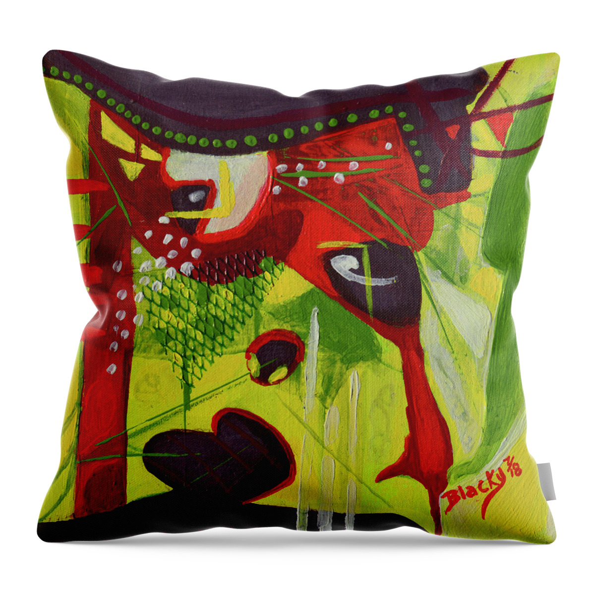 Bold Abstract Throw Pillow featuring the mixed media Don't Rain On My Parade by Donna Blackhall