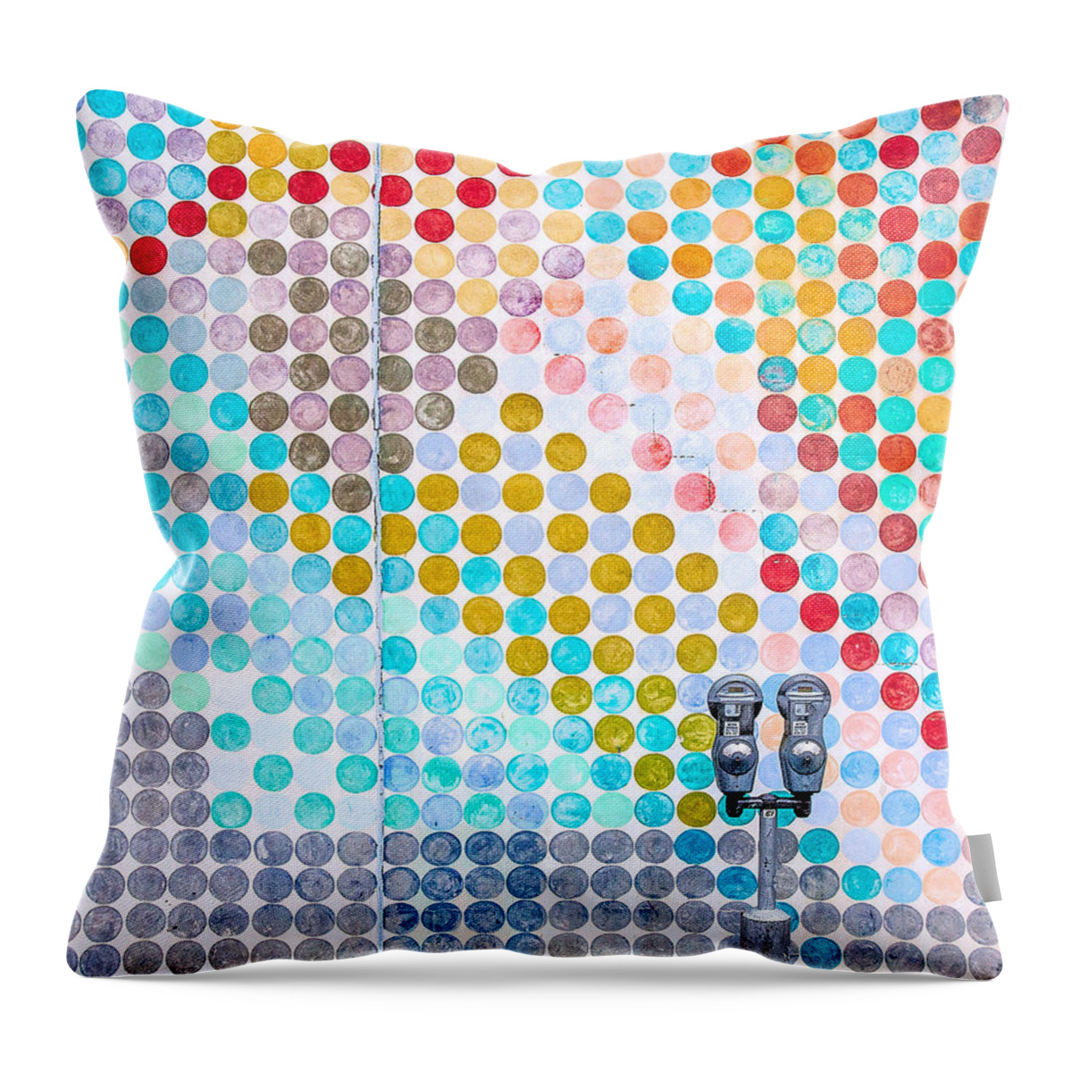 Color Throw Pillow featuring the photograph Dots, Many Colored Dots by Todd Klassy