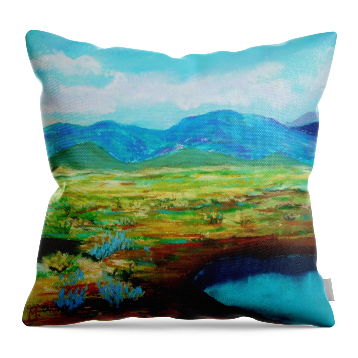 Desert Throw Pillow featuring the pastel Douglas by Melinda Etzold