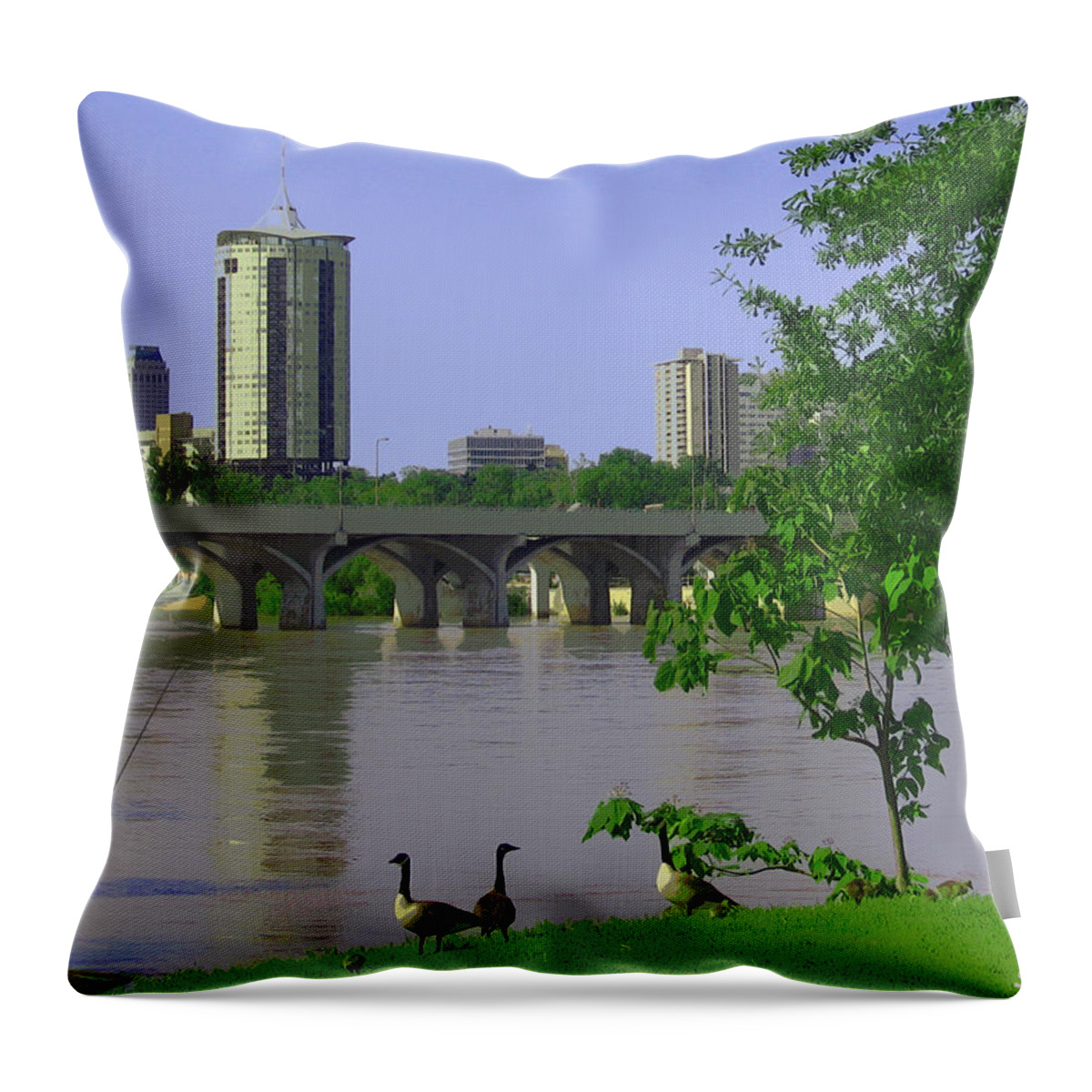 Tulsa Throw Pillow featuring the photograph Down By the River by Susan Vineyard