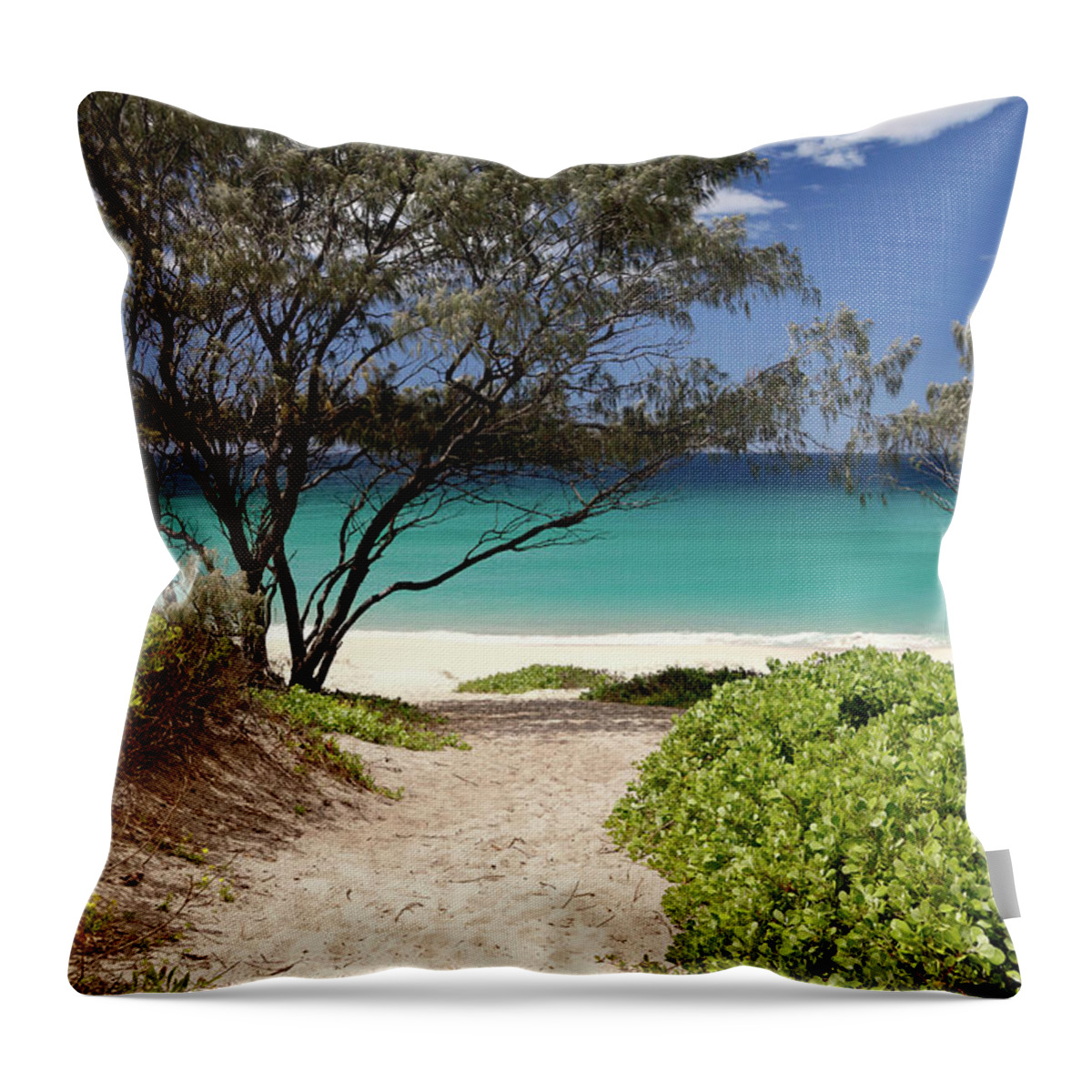 Down Throw Pillow featuring the photograph Down to the Beach by Nicholas Blackwell