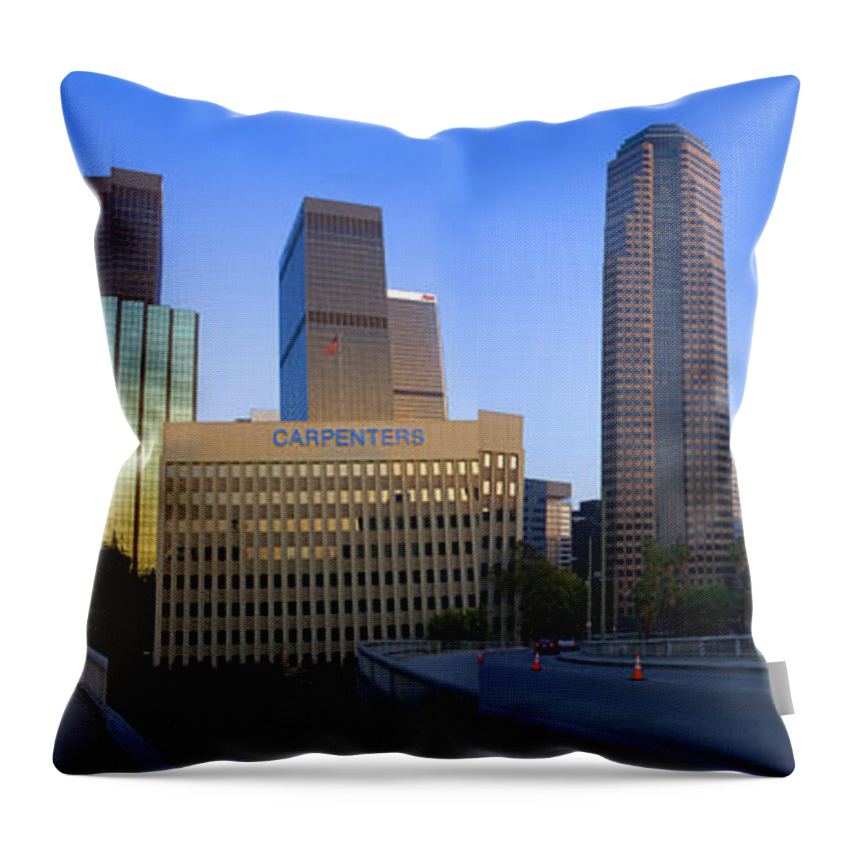 Downtown Los Angeles Throw Pillow featuring the photograph Downtown Los Angeles Skyline by Wernher Krutein