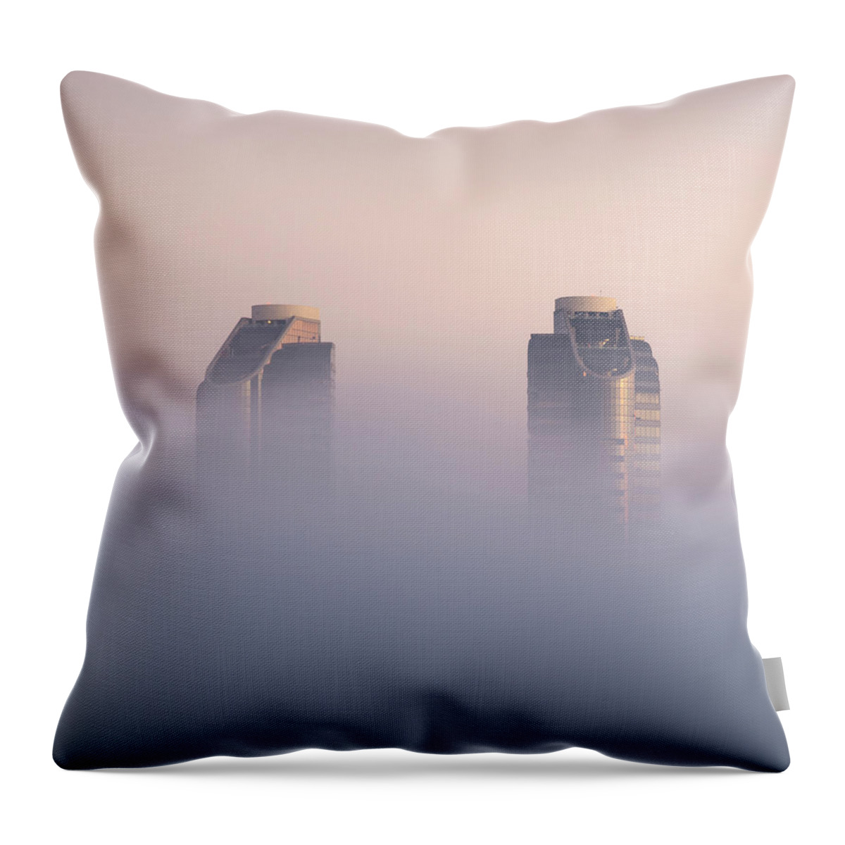 San Diego Throw Pillow featuring the photograph Downtown San Diego Fog by William Dunigan
