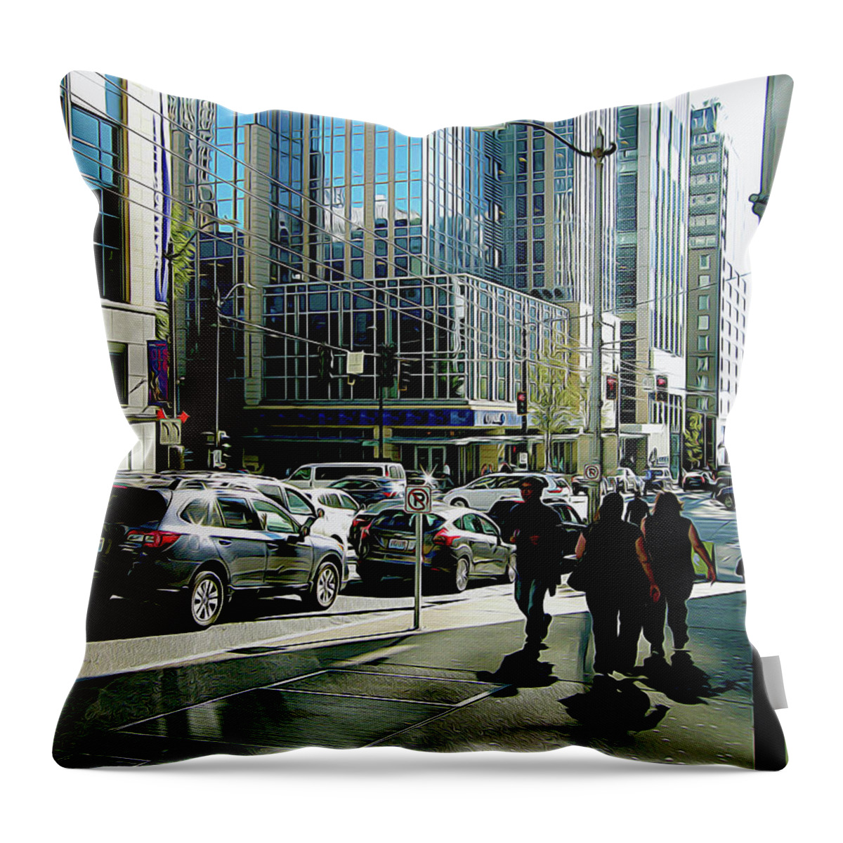 City Throw Pillow featuring the photograph Downtown Seattle by Linda Carruth