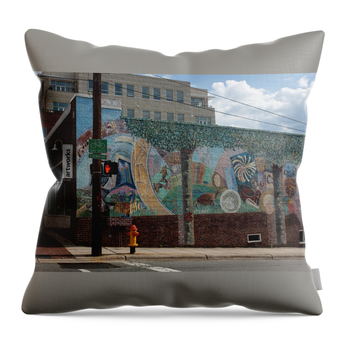 Photograph Throw Pillow featuring the photograph Downtown Winston Salem Series V by Suzanne Gaff