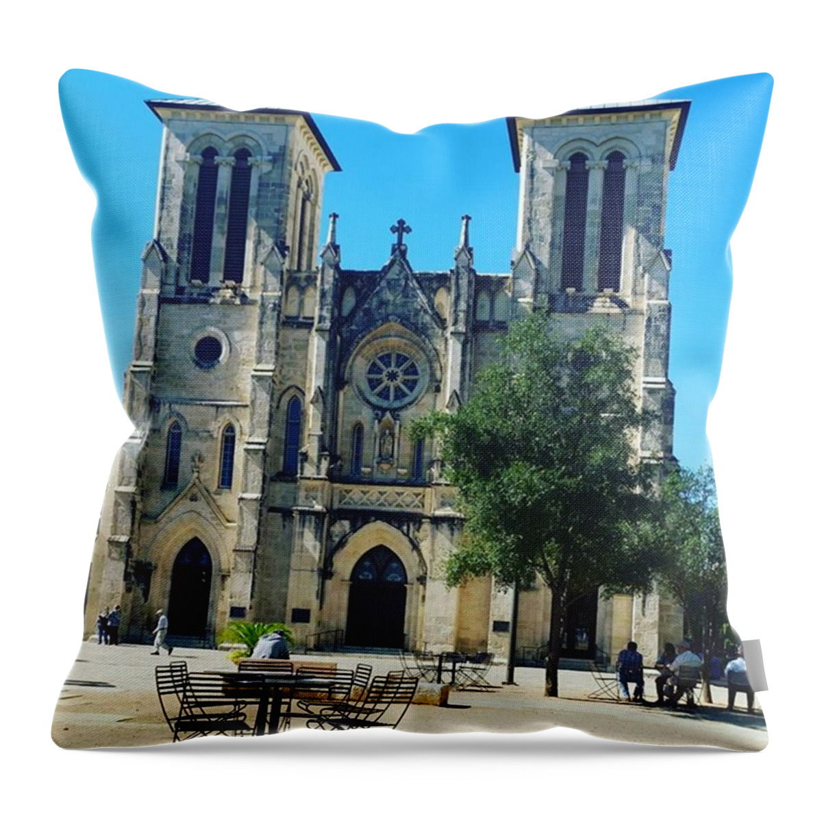 Cathedral Throw Pillow featuring the photograph Cathedral Of San Fernando by Danielle Recoder