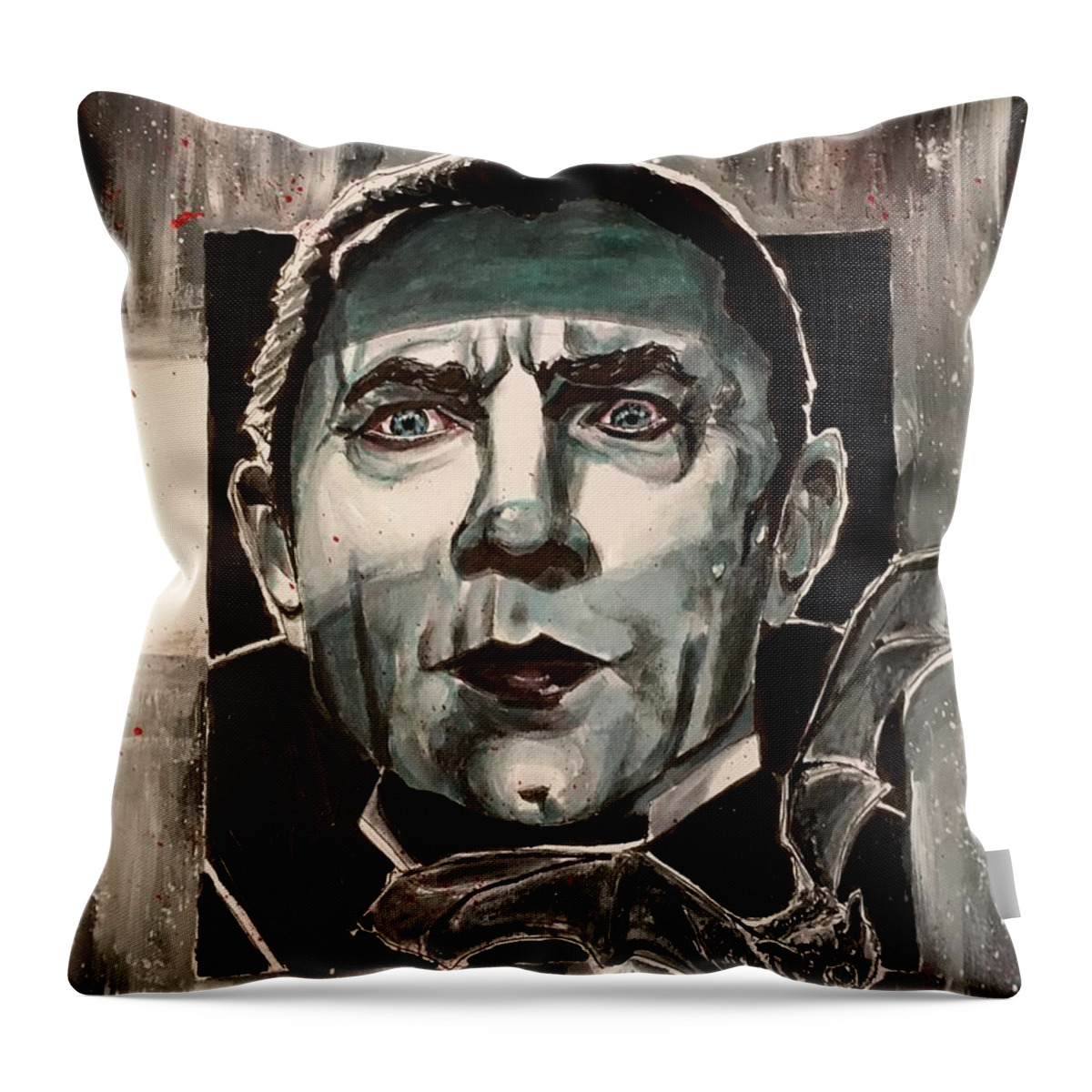 Dracula Throw Pillow featuring the painting Dracula by Joel Tesch