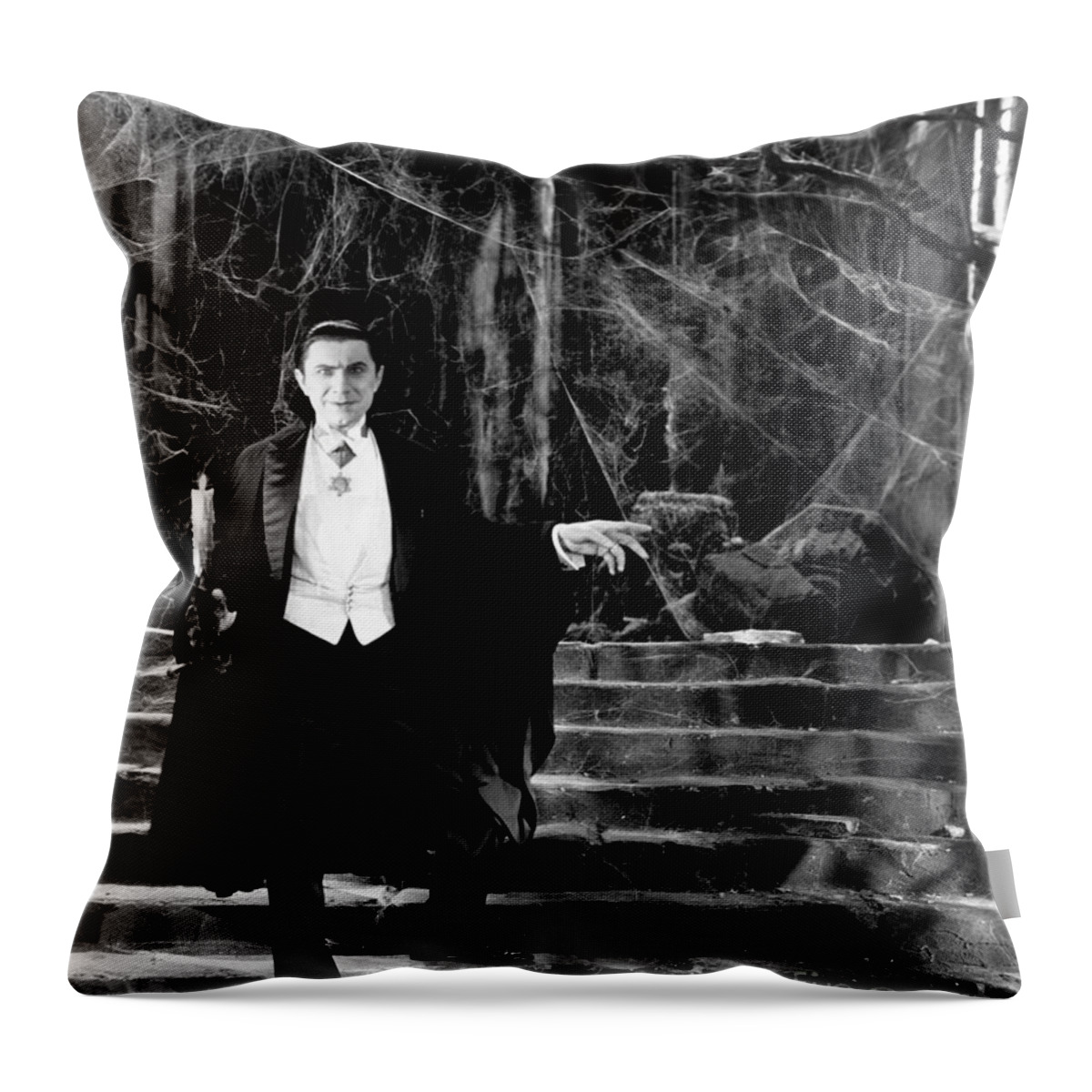 Dracula Throw Pillow featuring the photograph Dracula by Vintage Collectables