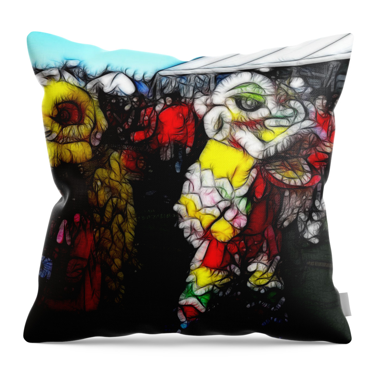 Olympics Throw Pillow featuring the photograph Dragon 1 by Lawrence Christopher