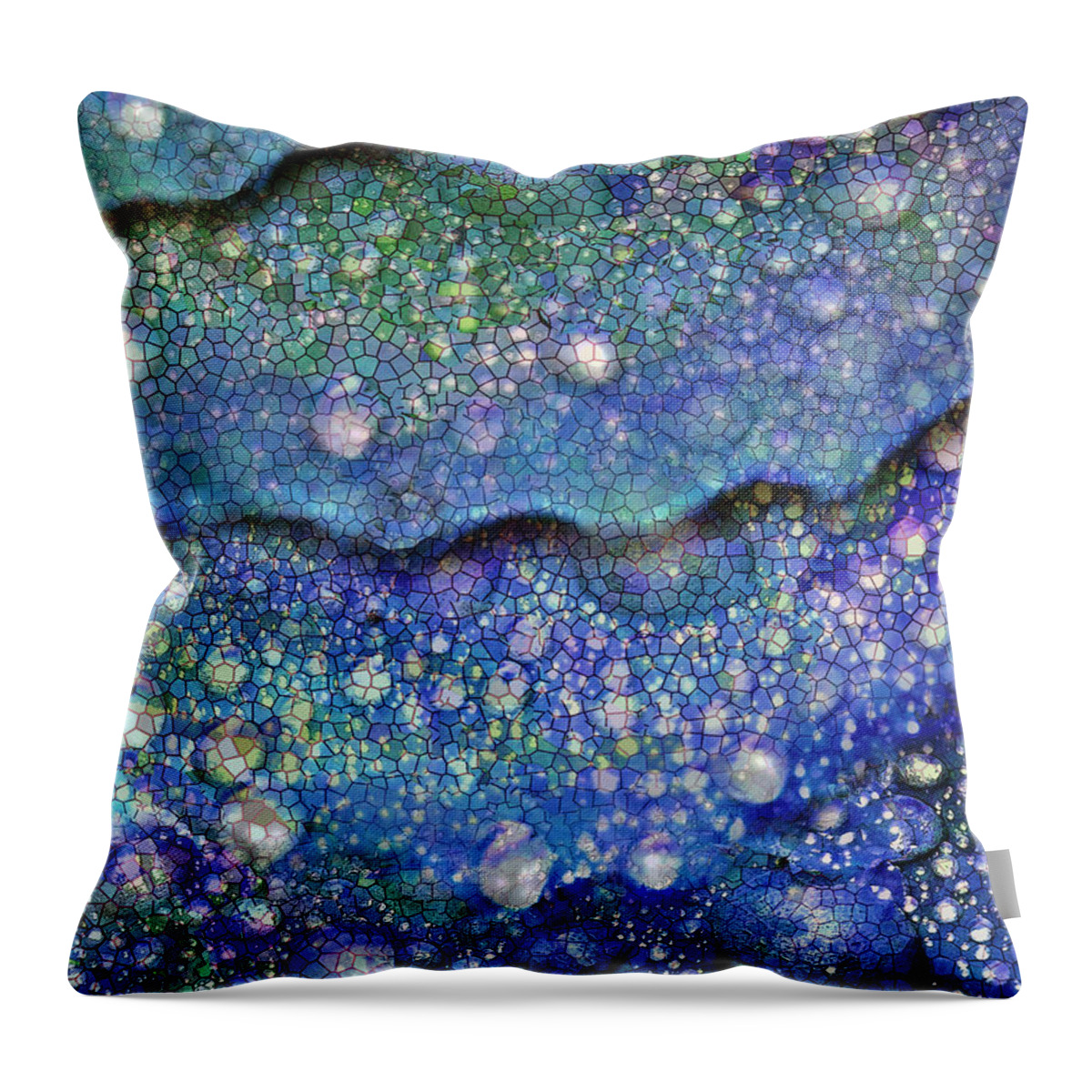 Abstract Throw Pillow featuring the mixed media Dragon Tears Abstract by Michele Avanti
