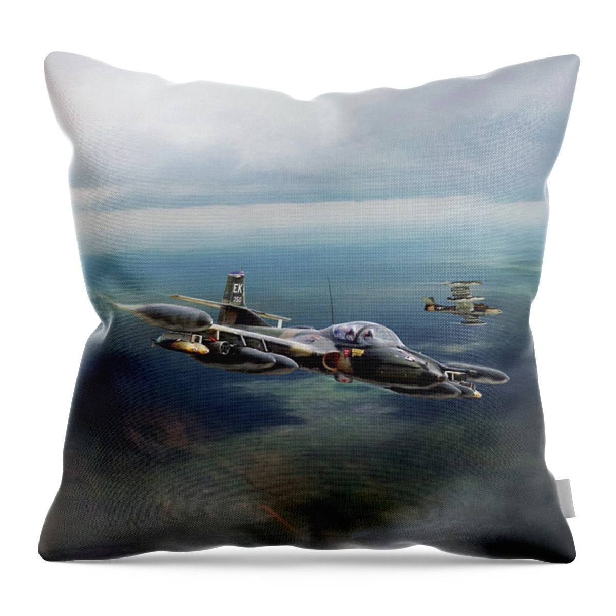 Aviation Throw Pillow featuring the digital art Dragonfly Special Operations by Peter Chilelli